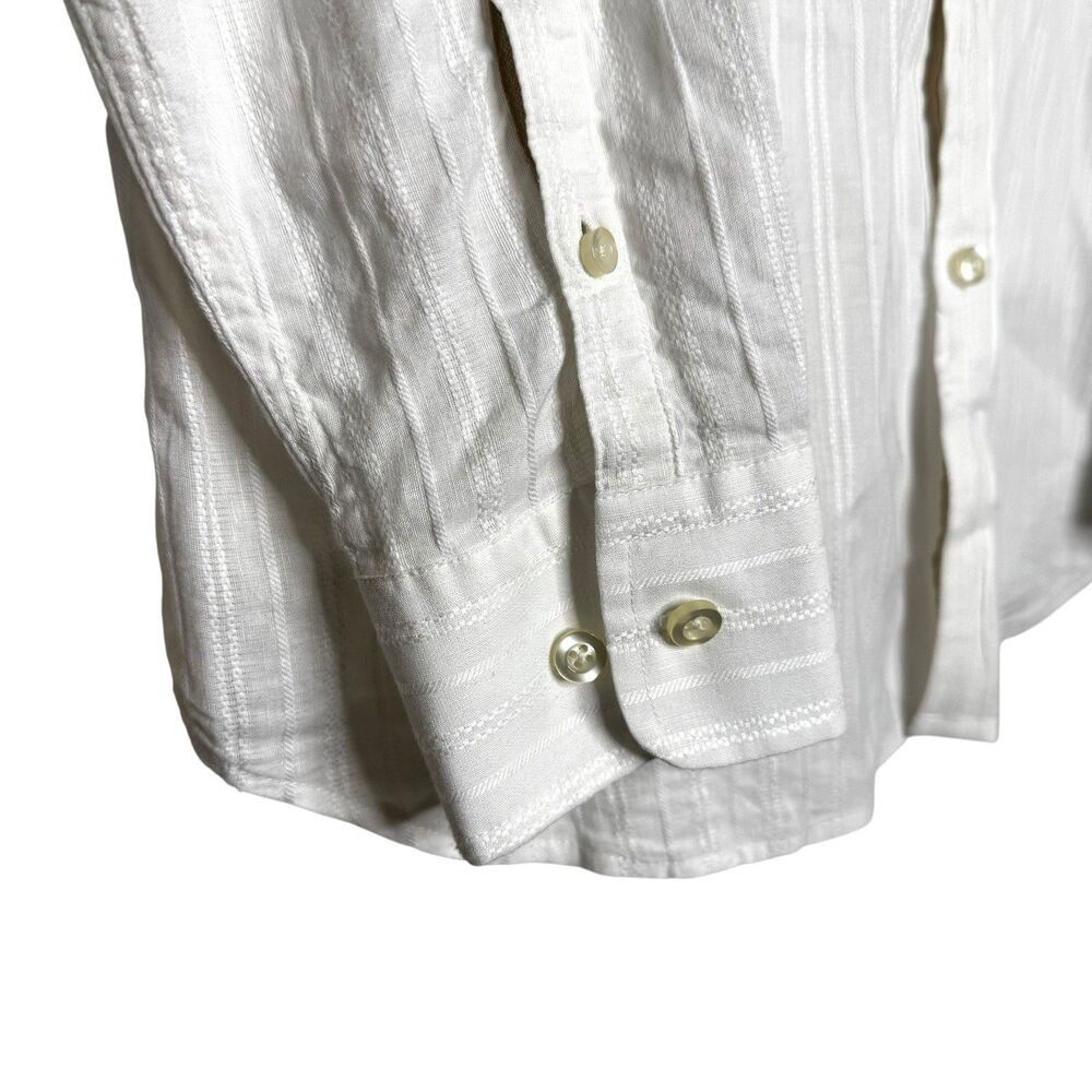 Tommy Bahama Men’s Linen Blend Button Up Shirt Large White Long Sleeve Resort - Picture 3 of 8